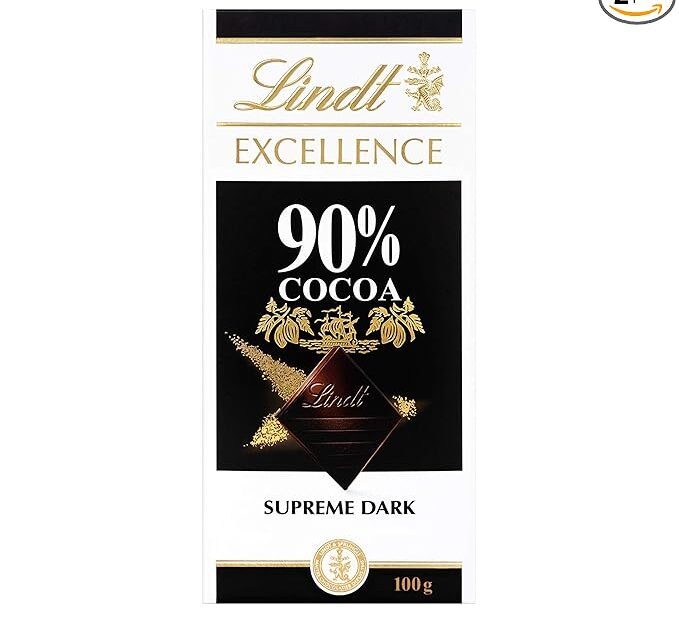 Lindt Excellence 90 Precent Cocoa Dark Supreme Noir Choco Italy