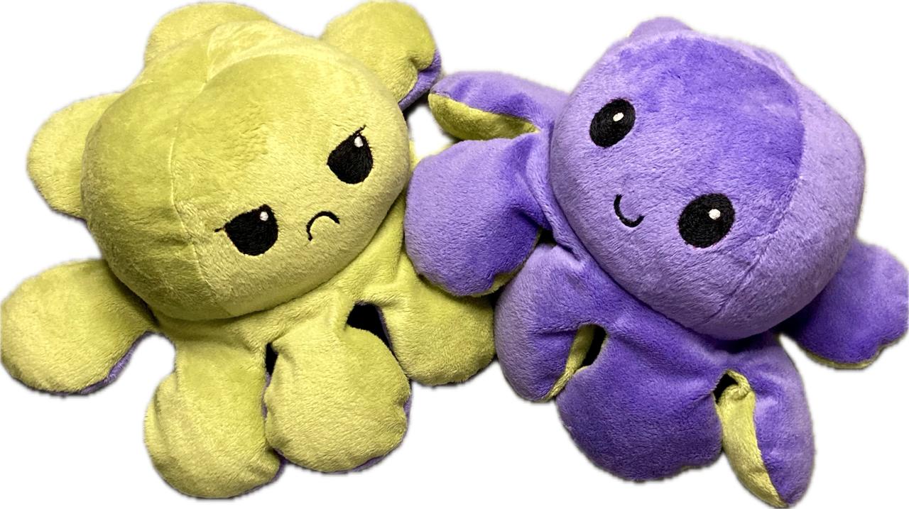 Reversible Octopus Plush Toy Purple and Green