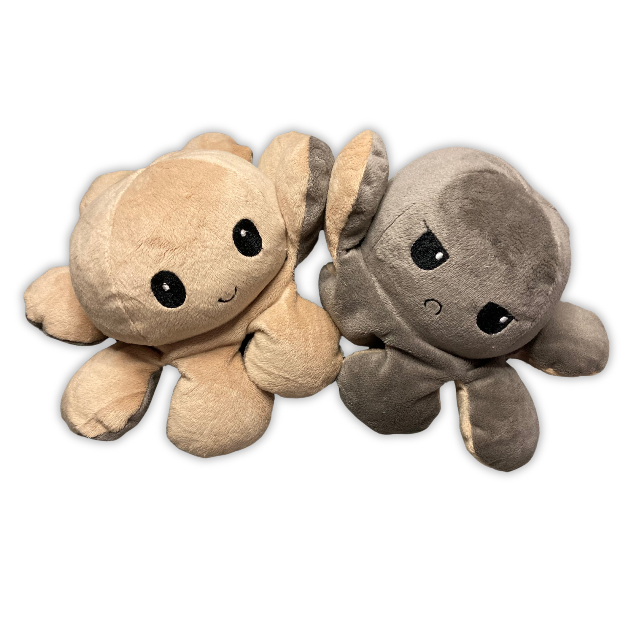 Reversible Octopus Plush Toy Brown & Gray