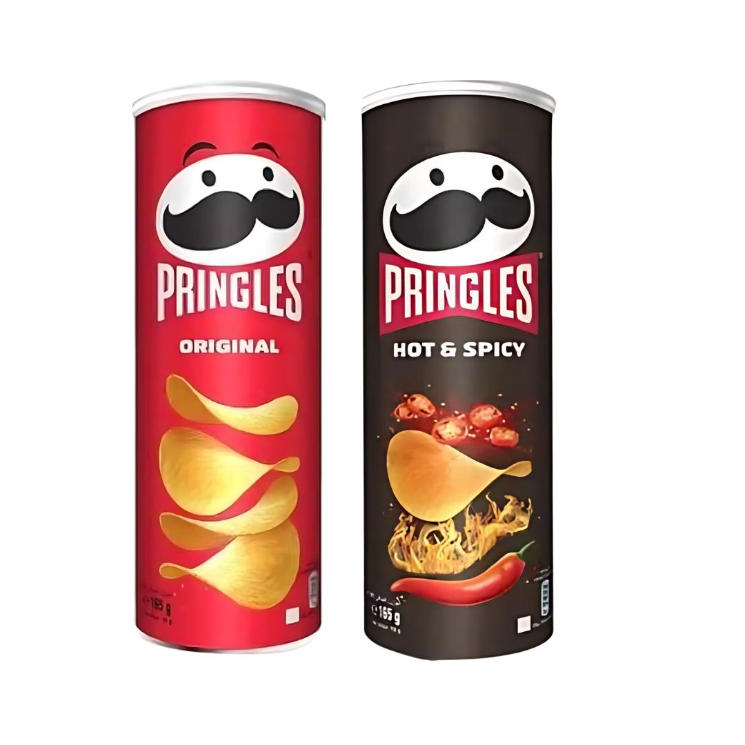 Pringles 2 Flavors Pack Original Hot And Spicy 165g
