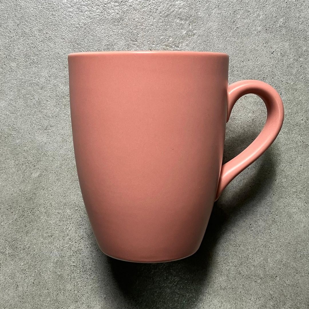 Matte pink porcelain mug
