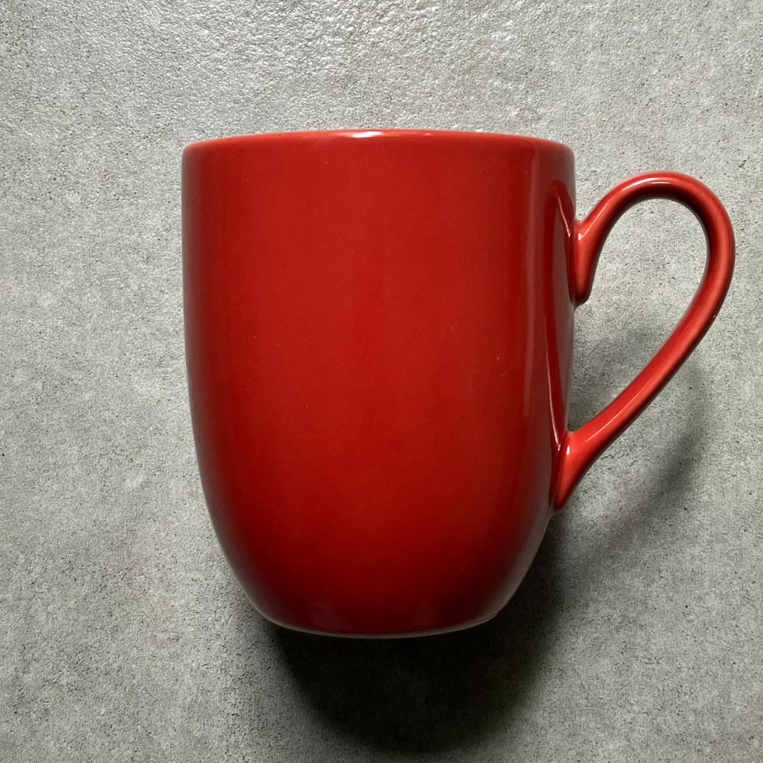Red porcelain mug