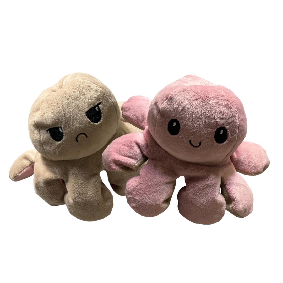 Reversible Octopus Plush Toy Pink And Brown