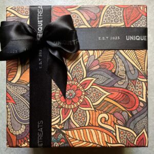 10x10x4 in Designed gift box with ribbon