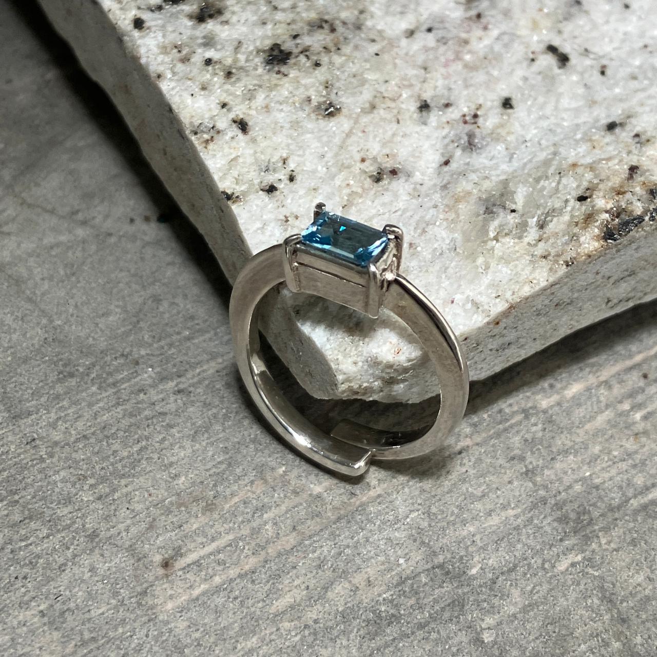 Blue Topaz Silver Ring