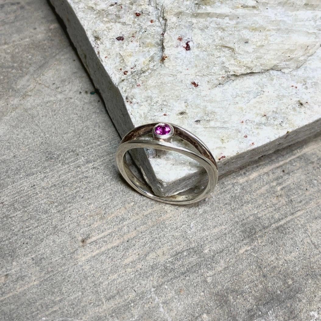 Pink Sapphire Silver ring
