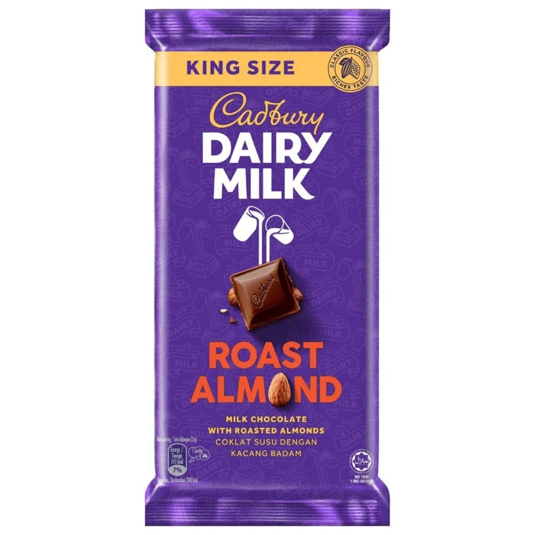 Cadbury Dairy Milk Roasted Almond King Size Bar Xl 190g