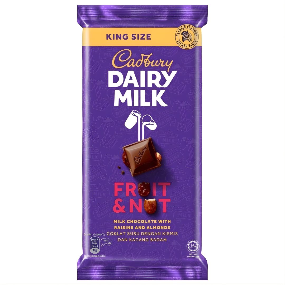 Cadbury Dairy Milk Fruit And Nut King Size Bar Xl 190g